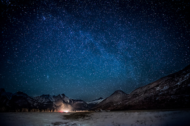 De mooiste sterrenhemel zie je in Jasper tijdens je wintersport in Canada